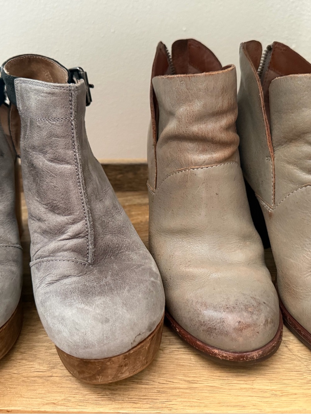 Free people Gray Suede Platform 7 + Kork ease Grey booties 7